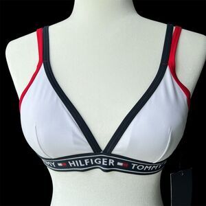 Tommy Hilfiger Swim sz S SMALL Logo Double Strap Adjustable Triangle Sport